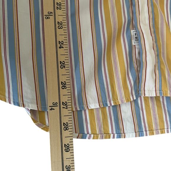 Frank & Eileen Gold Striped Multicolored Eileen Button Up Shirt Size M - Picture 12 of 13